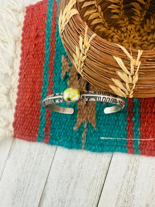 Navajo Palomino Turquoise & Sterling Silver Cuff Bracelet