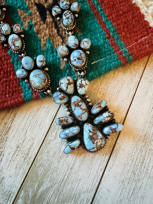 Navajo Golden Hills Turquoise & Sterling Silver Necklace Set