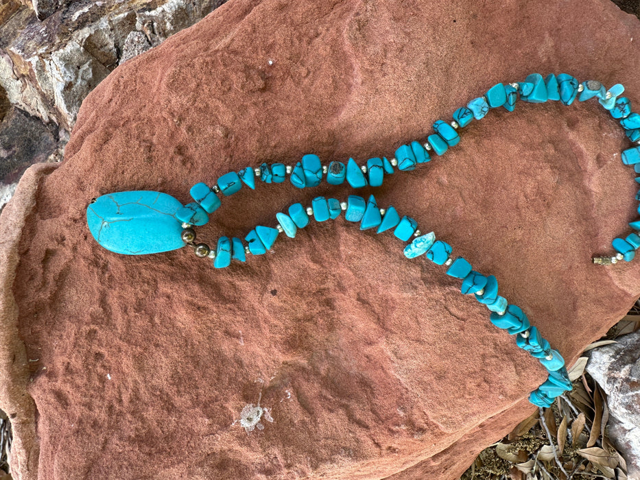 Blue Howlite Necklace & Bracelet