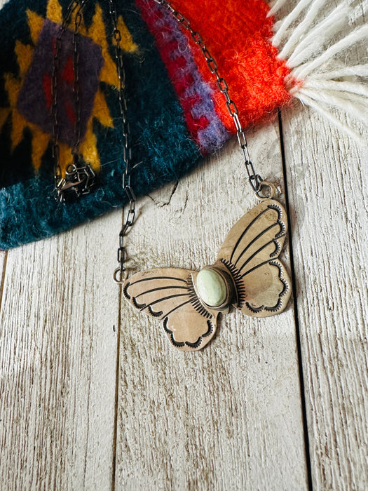Navajo Sterling Silver & Turquoise Butterfly Necklace