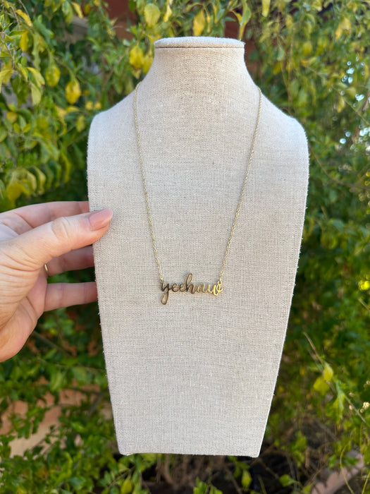 “The Golden Collection” YEEHAW Handmade 14k Gold Plated Necklace 18-22”