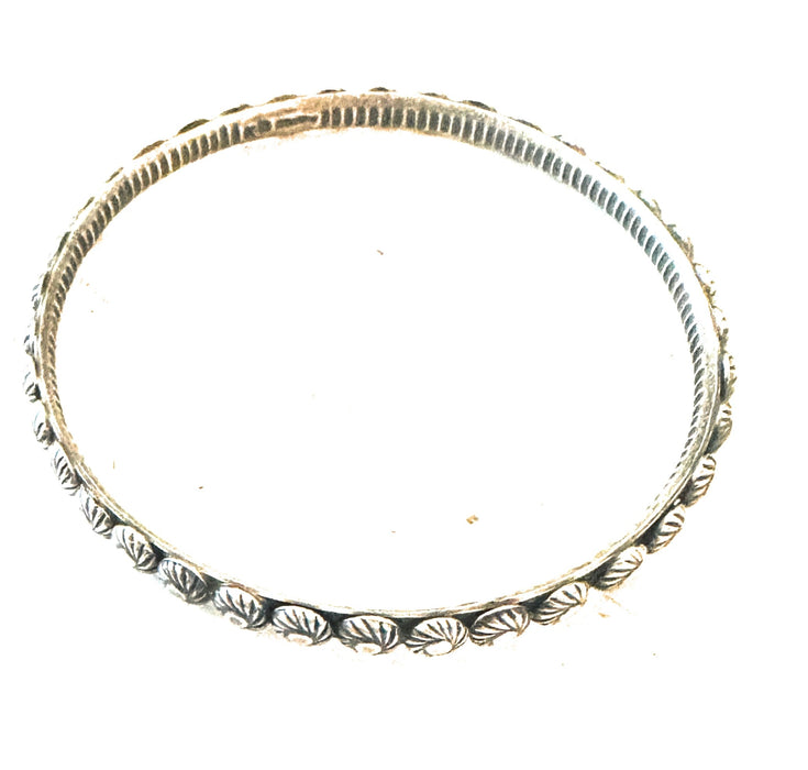 Navajo Sterling Silver Studded Bangle Bracelet by Kevin Billah