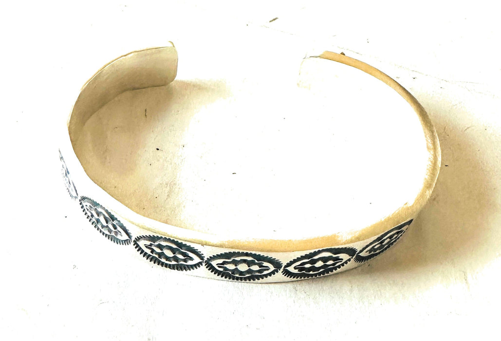 Navajo Hand Stamped Sterling Silver Cuff Bracelet