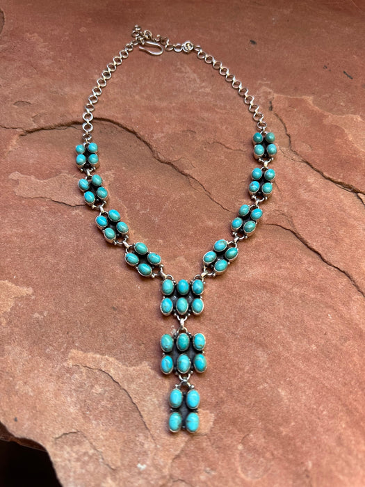 Handmade Turquoise & Sterling Silver Lariat Necklace