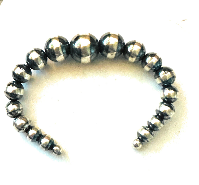 Navajo Sterling Silver Pearl Beaded Cuff Bracelet