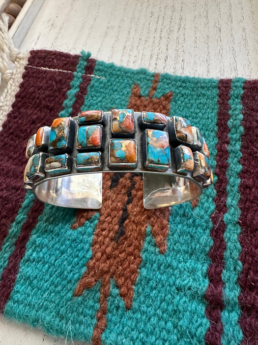 “Earth’s Treasures” Handmade Blue Mojave & Sterling Silver Adjustable Cuff Bracelet