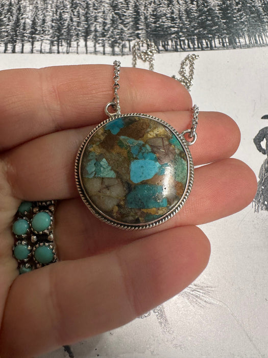 Handmade Sterling Silver & Royston Turquoise Necklace
