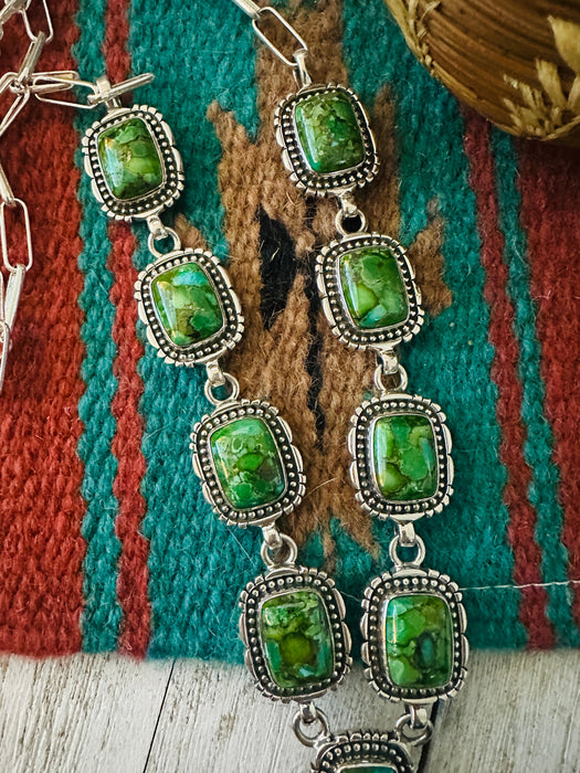 Navajo Sterling Silver & Sonoran Mountain Turquoise Lariat Necklace