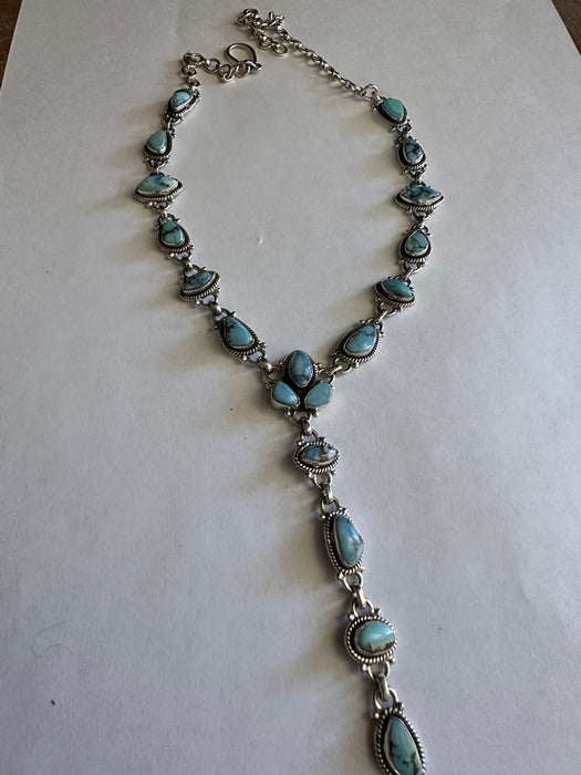 Handmade Golden Hills Turquoise & Sterling Silver Necklace