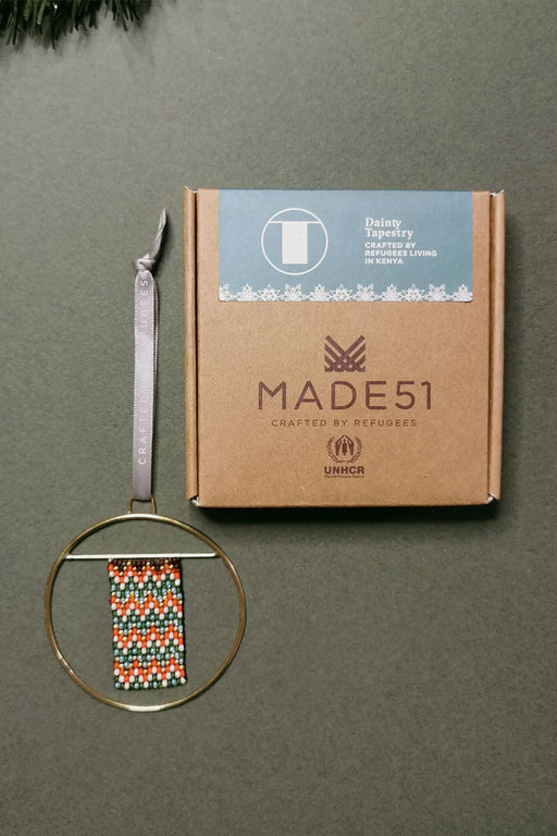 MADE51 Dainty Tapestry Ornament, Crafted by refugees living in Kenya - Culture Kraze Marketplace.com