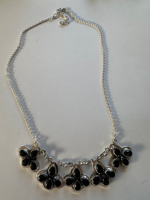 “The Mini Sunny” Beautiful Handmade Sterling Silver & Onyx Necklace