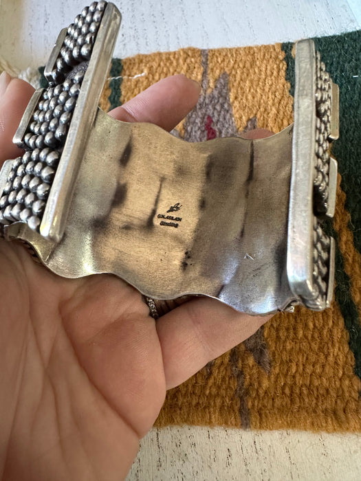 Incredibile Navajo Sterling Silver Cuff Bracelet Signed
