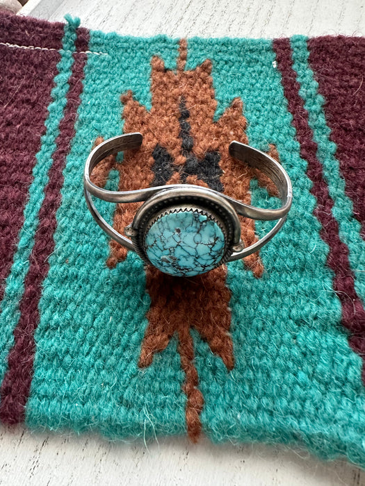 Navajo Old Pawn Turquoise & Sterling Silver Cuff Bracelet