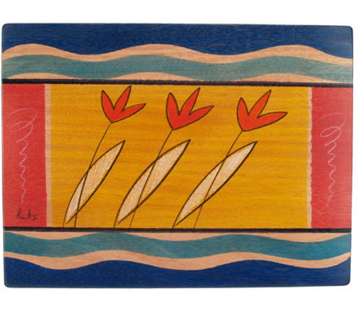 Colorful Peri Hand painted Rectangular Wood Placemat by Kakadu Art - Culture Kraze Marketplace.com