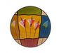 Colorful Flowers Hand Painted Wood Round Placemat-Novo by Kakadu Art - Culture Kraze Marketplace.com