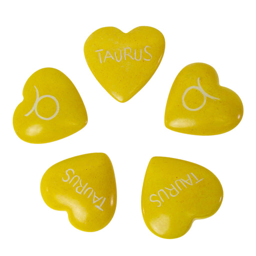 Zodiac Soapstone Hearts, Pack of 5: Taurus - Culture Kraze Marketplace.com