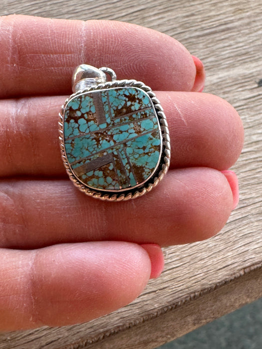 Turquoise & Sterling Silver Oval Pendant