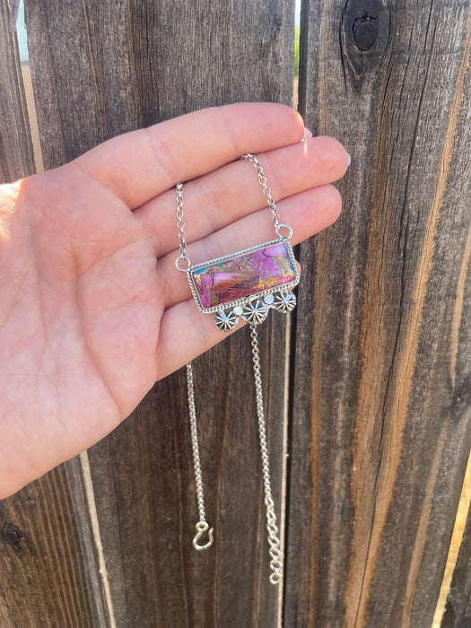 Handmade Sterling Silver Pink Dream Bar Necklace