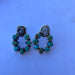 Handmade Turquoise, Herkimer Diamond And Sterling Silver Earrings Signed Nizhoni - Culture Kraze Marketplace.com