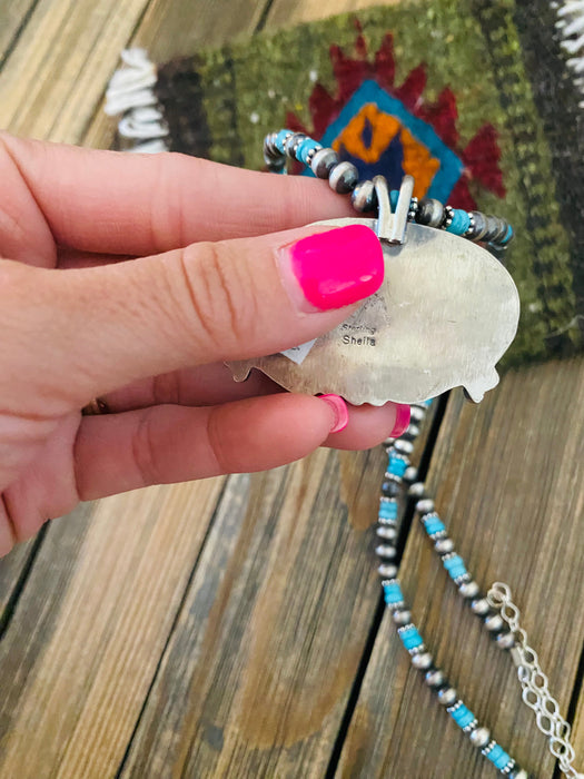 Navajo Sterling Silver & Carico Lake Turquoise Beaded Necklace - Culture Kraze Marketplace.com