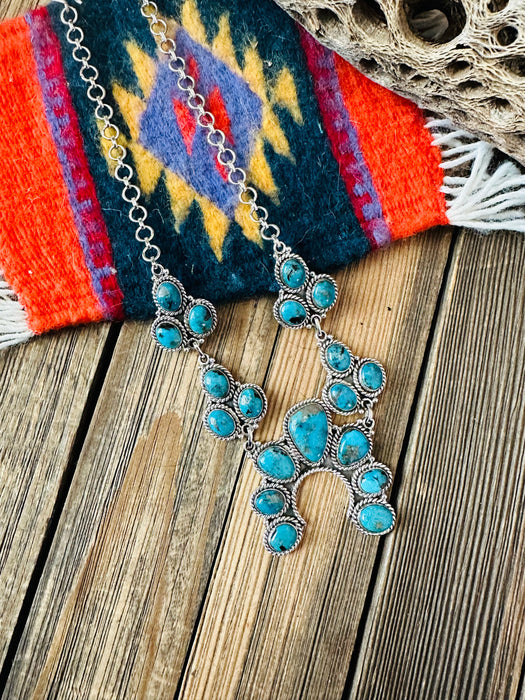Handmade Sterling Silver & Turquoise Naja Necklace