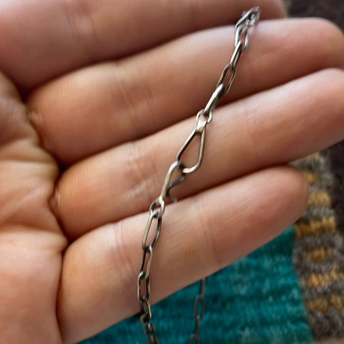Zuni Sterling Silver & Turquoise Needlepoint Necklace Signed - Culture Kraze Marketplace.com