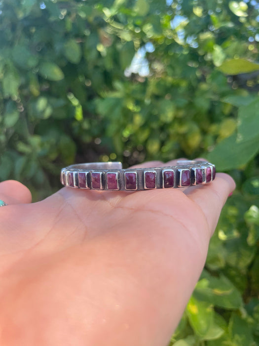 “The Must Have” Navajo Purple Spiny & Sterling Silver Cuff Bracelet Signed