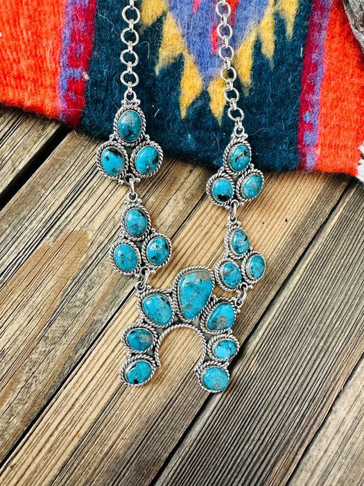 Handmade Sterling Silver & Turquoise Naja Necklace