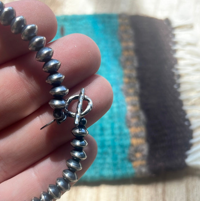 Navajo 5mm Sterling Silver Saucer Beaded Bracelet
