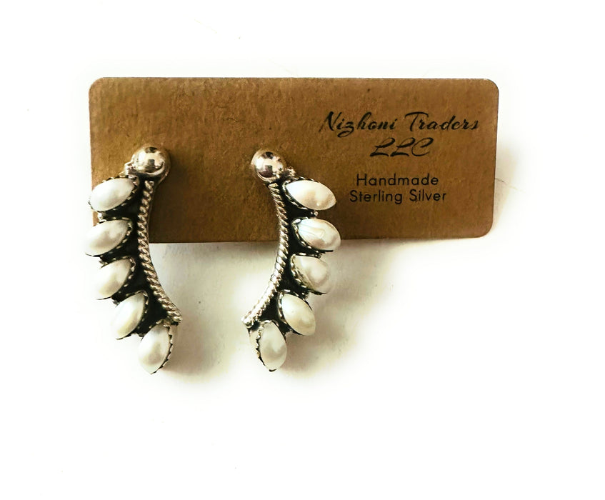 Handmade Pearl And Sterling Silver Five Stone Earrings - Culture Kraze Marketplace.com