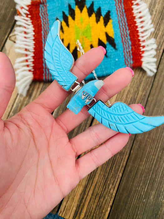 Navajo Sterling Silver & Turquoise Eagle Necklace - Culture Kraze Marketplace.com