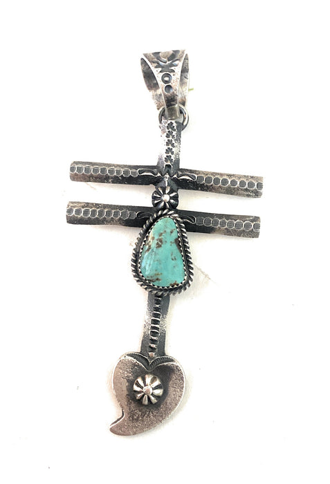 Navajo Sterling Silver & Turquoise Dragonfly Pendant by Kevin Billah - Culture Kraze Marketplace.com