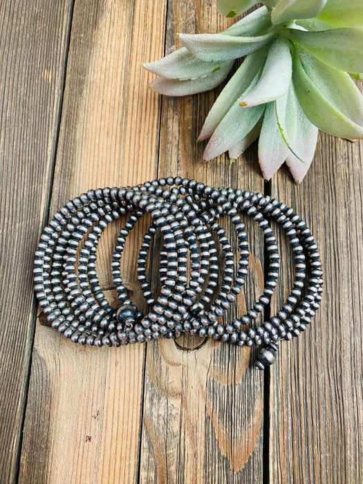 Navajo Sterling Silver Pearl Beaded Wrap Bracelet - Culture Kraze Marketplace.com