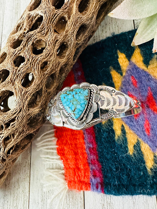 Handmade Sterling Silver & Kingman Turquoise Cuff Bracelet