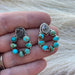 Handmade Turquoise, Herkimer Diamond And Sterling Silver Earrings Signed Nizhoni - Culture Kraze Marketplace.com