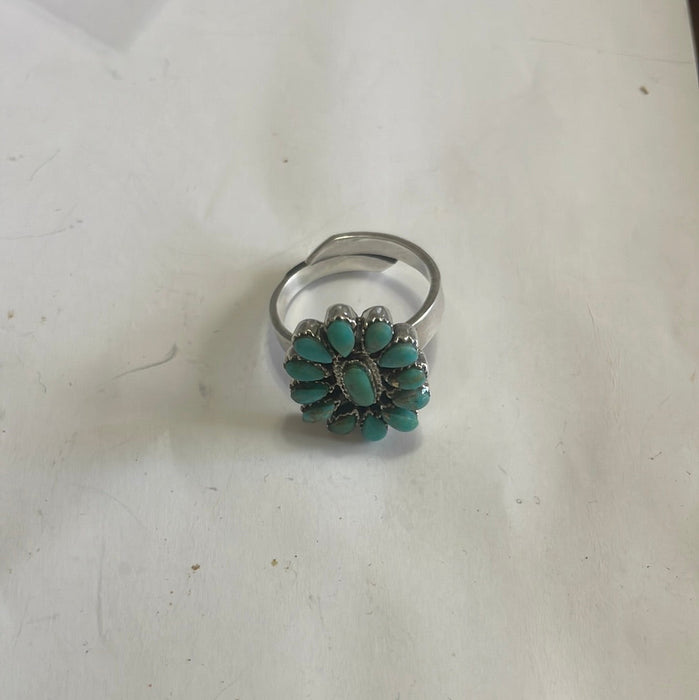 “The Turquoise Queen Ring” Handmade Turquoise And Sterling Silver Adjustable Ring - Culture Kraze Marketplace.com