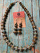 Navajo Sterling Silver Natural Number 8 Turquoise Beaded Necklace Earrings Set - Culture Kraze Marketplace.com