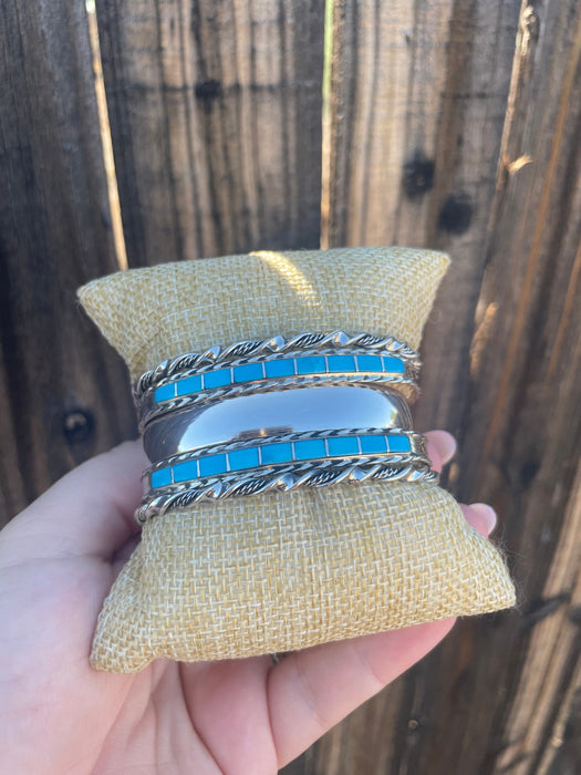“The Cassidy Stacker” Navajo Sterling Silver & Turquoise Cuffs