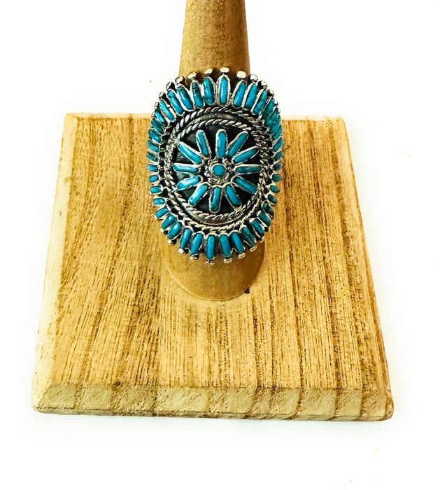 Handmade Sterling Silver & Turquoise Cluster Ring - Culture Kraze Marketplace.com