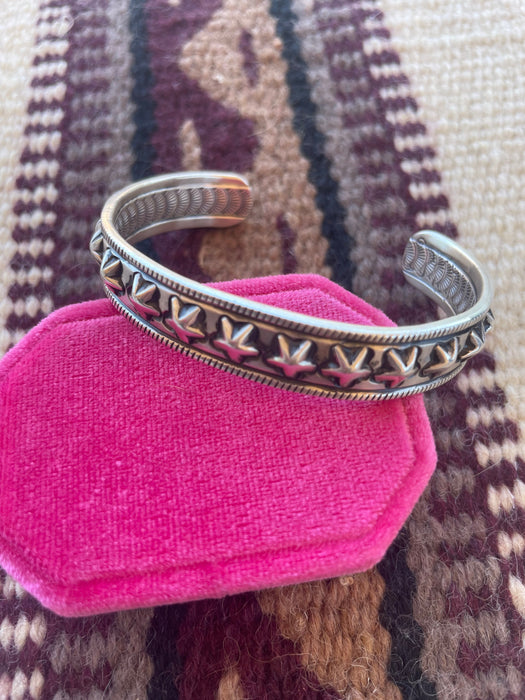 “The Star Cuff” Navajo Sterling Silver Adjustable Star Cuff Bracelet