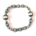 Handmade Turquoise & Sterling Silver Beaded Stretch Bracelet - Culture Kraze Marketplace.com