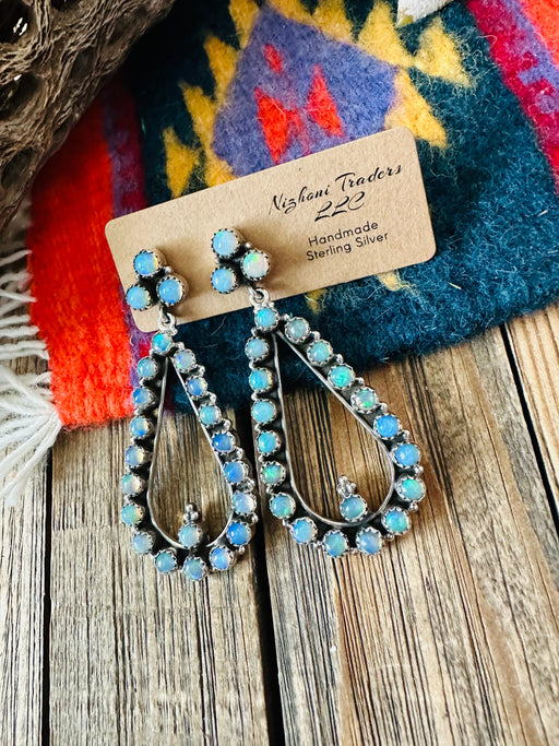 Handmade Fire Opal and Silver Silver Dangle Earrings - Culture Kraze Marketplace.com