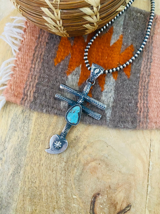 Navajo Sterling Silver & Turquoise Dragonfly Pendant by Kevin Billah - Culture Kraze Marketplace.com