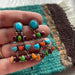 Navajo Sterling Silver Multi Stone Dangle Earrings Signed - Culture Kraze Marketplace.com