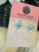 Navajo Turquoise & Sterling Silver Diamond Stud Earrings - Culture Kraze Marketplace.com
