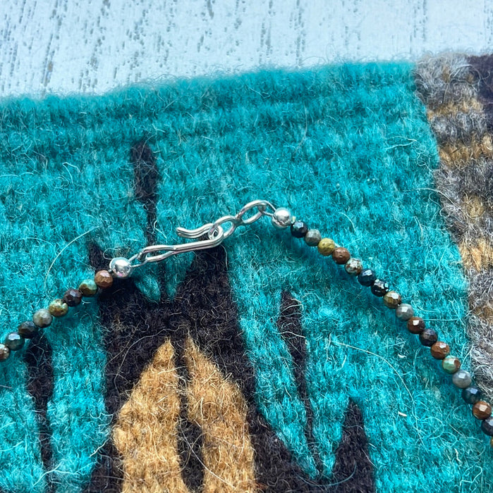 Navajo Sterling & Turquoise Beaded Choker Necklace 14” - Culture Kraze Marketplace.com