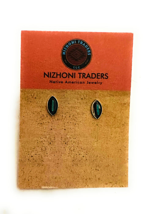 Zuni Turquoise & Sterling Silver Shadowbox Stud Earrings - Culture Kraze Marketplace.com