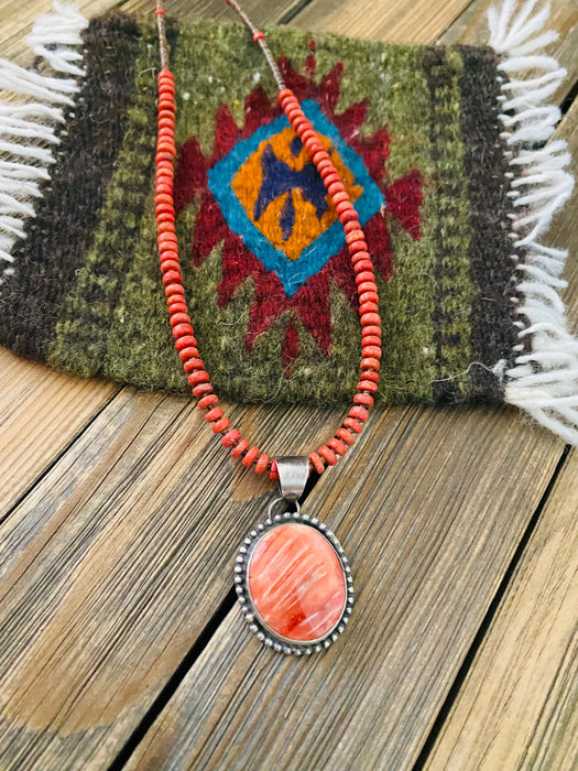 Navajo Sterling Silver & Spiny Beaded Necklace - Culture Kraze Marketplace.com