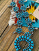 Navajo Sleeping Beauty Turquoise & Sterling Silver Squash Blossom Necklace Set - Culture Kraze Marketplace.com