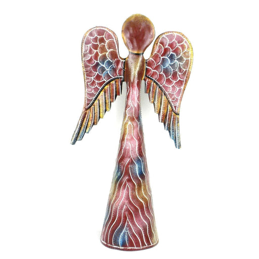 12-inch Hand Painted Metalwork Angel - Pink - Culture Kraze Marketplace.com